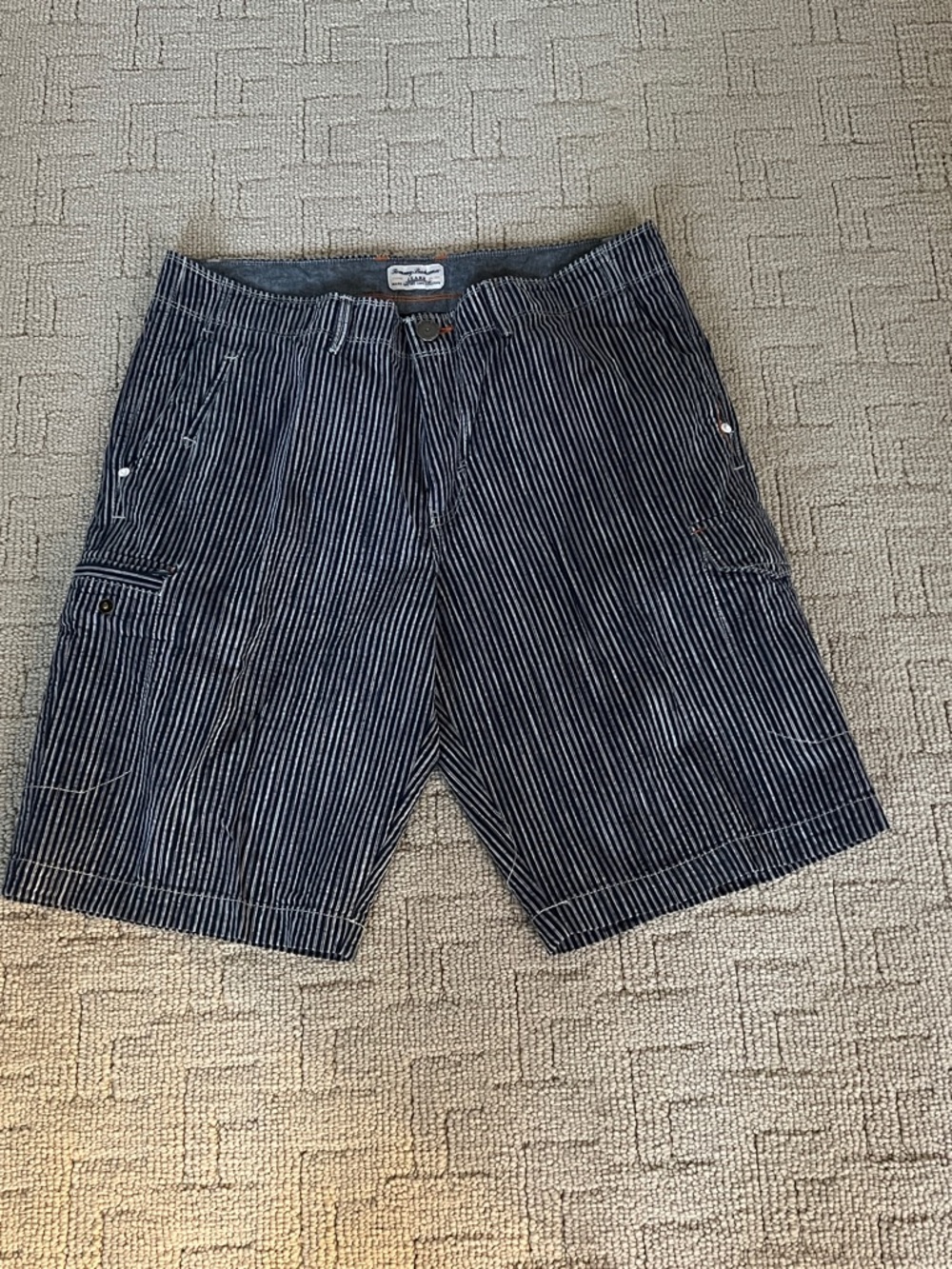 Tommy Bahama Navy and White Pinstripe Cargo Shorts